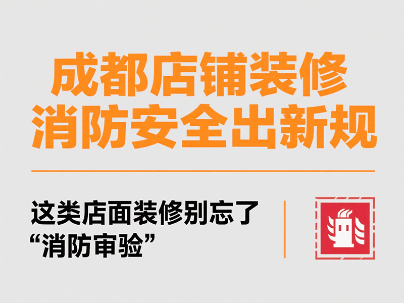 成都店鋪裝修消防安全出新規(guī):這類店面裝修別忘了 “消防審驗(yàn)
